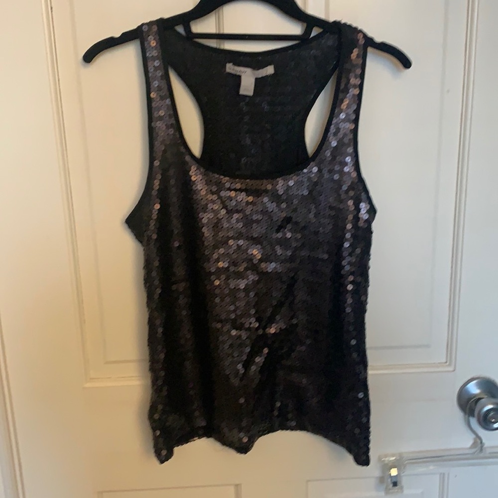 Brown muted sequin racerback tank